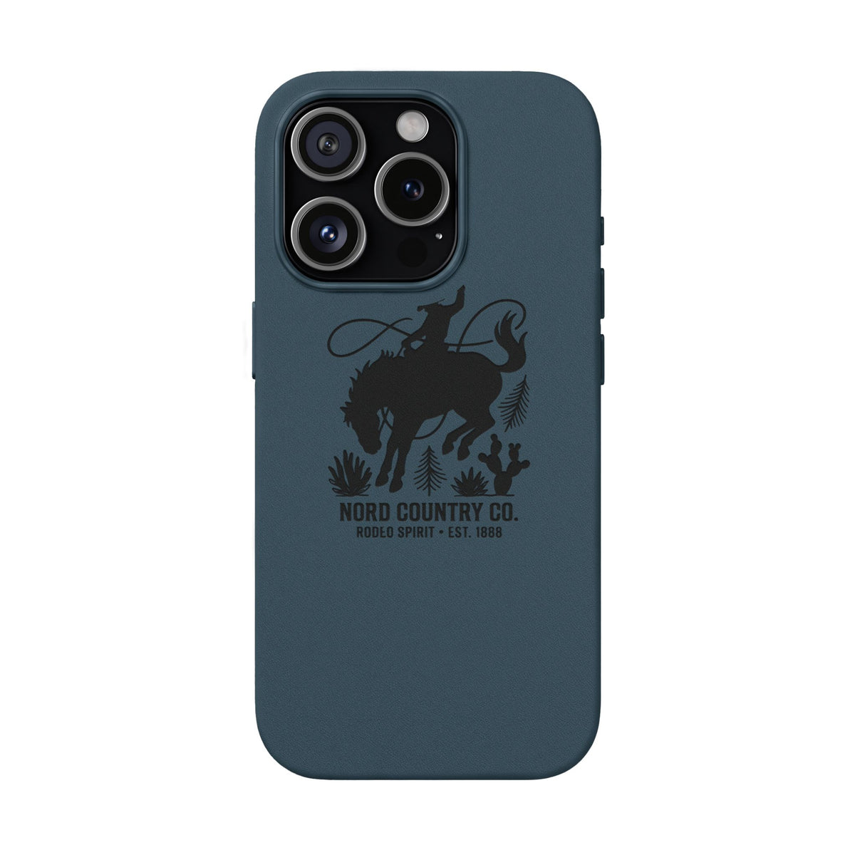 Étui Téléphone Cuir Gravé — Design Minimaliste Chameau