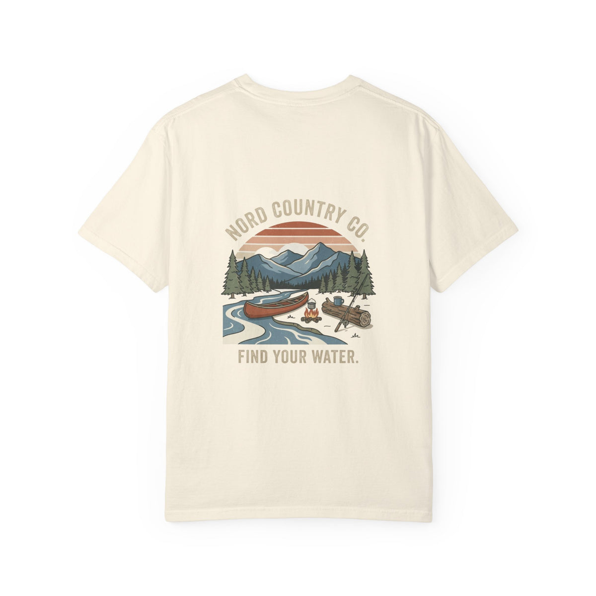 Find Your Water Outdoor T-shirt — Nord Country Co. Canoe & Mountain Graphic