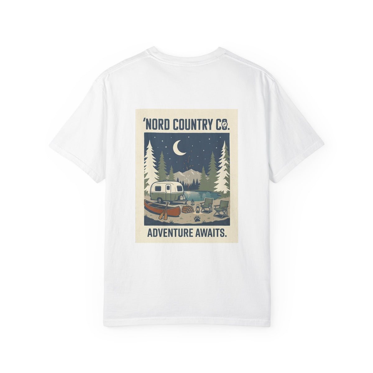 Adventure Camp T-Shirt — "Adventure Awaits" Retro Camper Graphic