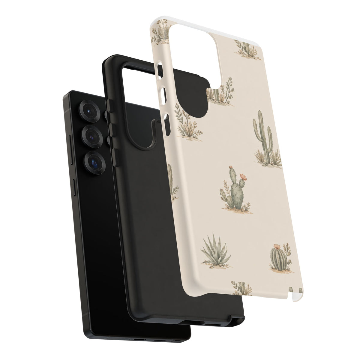 Cactus Pattern Tough Phone Case — Desert Floral Protective Cover