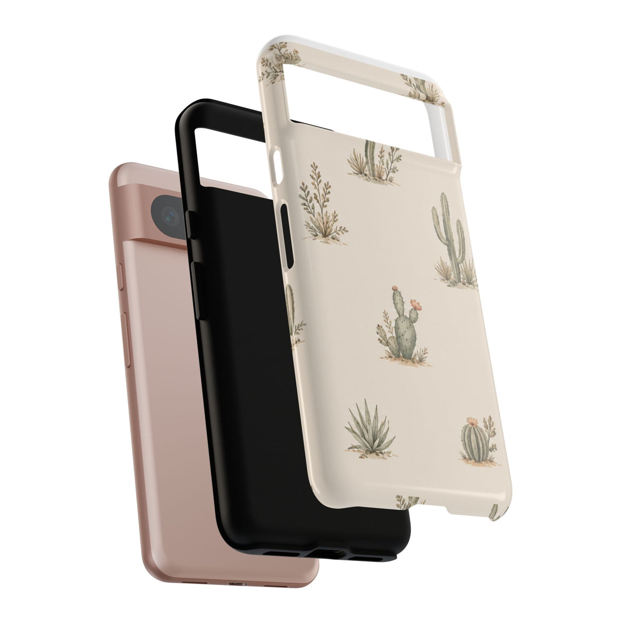 Cactus Pattern Tough Phone Case — Desert Floral Protective Cover