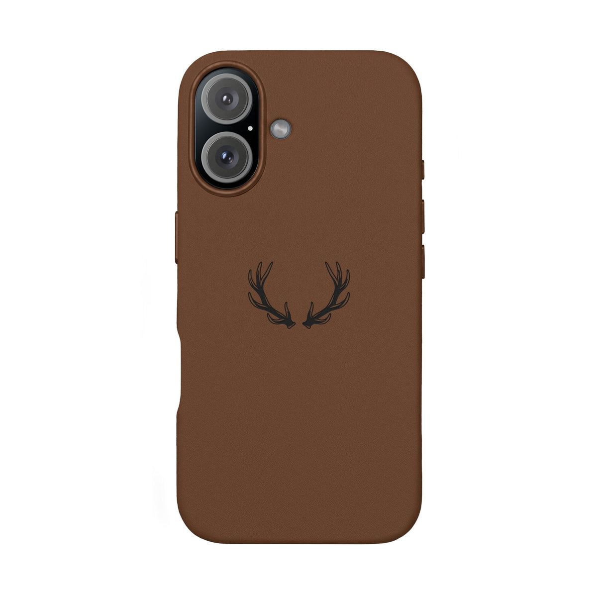 Étui Téléphone Cuir Gravé — Bois de Cerf Minimaliste