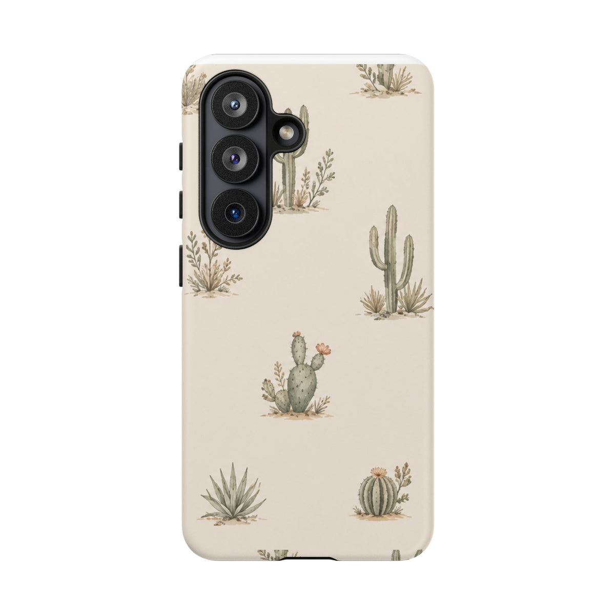 Cactus Pattern Tough Phone Case — Desert Floral Protective Cover