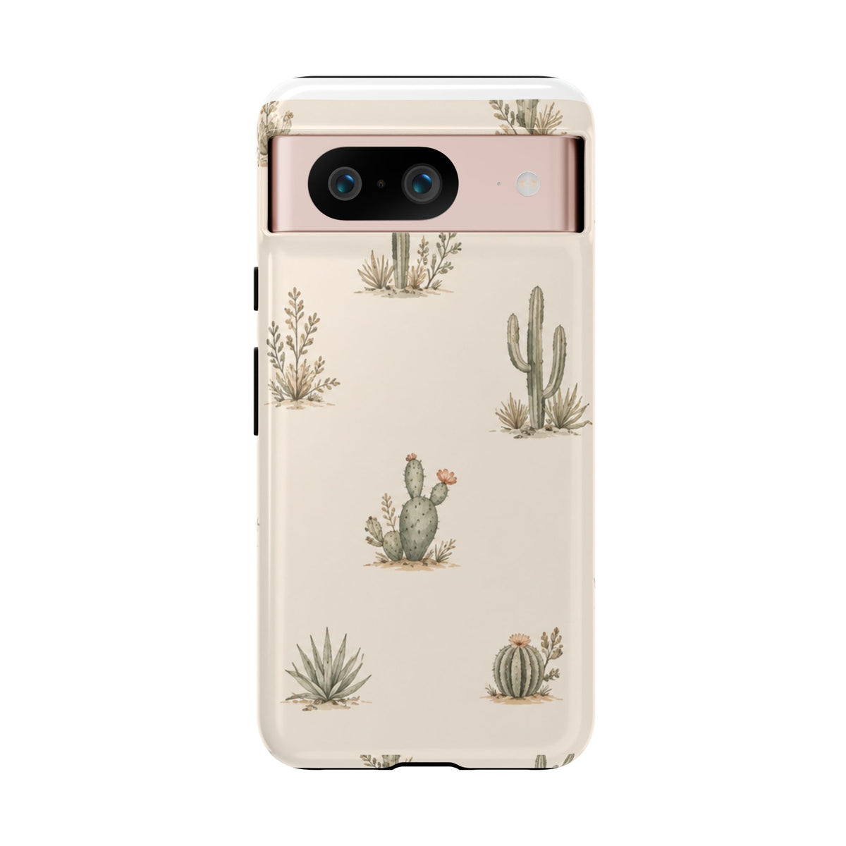 Cactus Pattern Tough Phone Case — Desert Floral Protective Cover