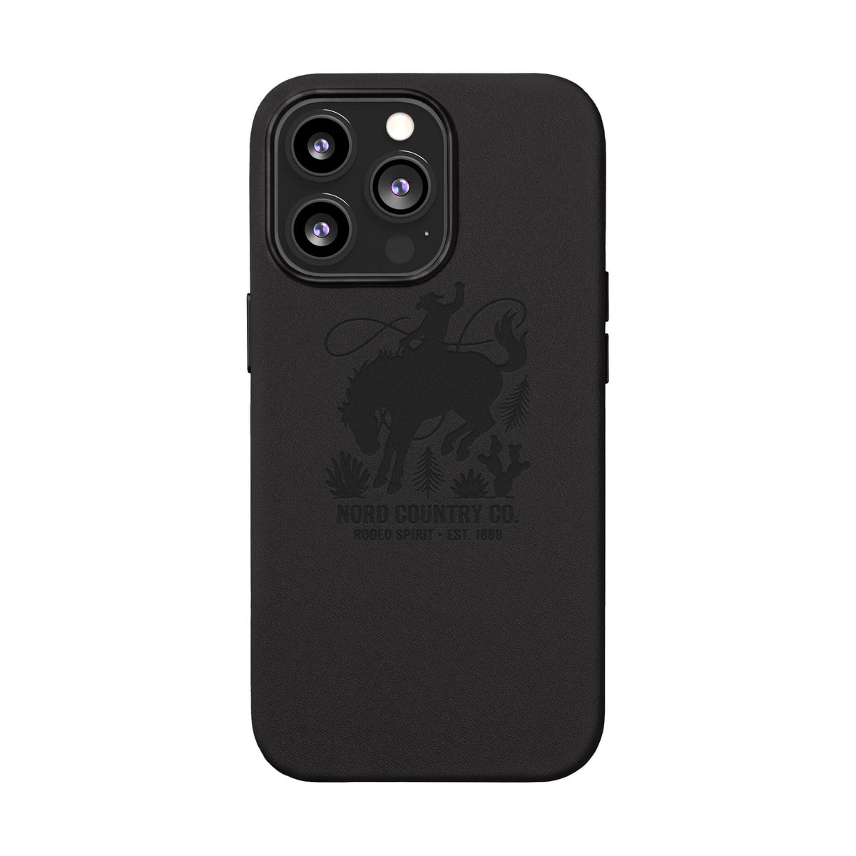 Étui Téléphone Cuir Gravé — Design Minimaliste Chameau