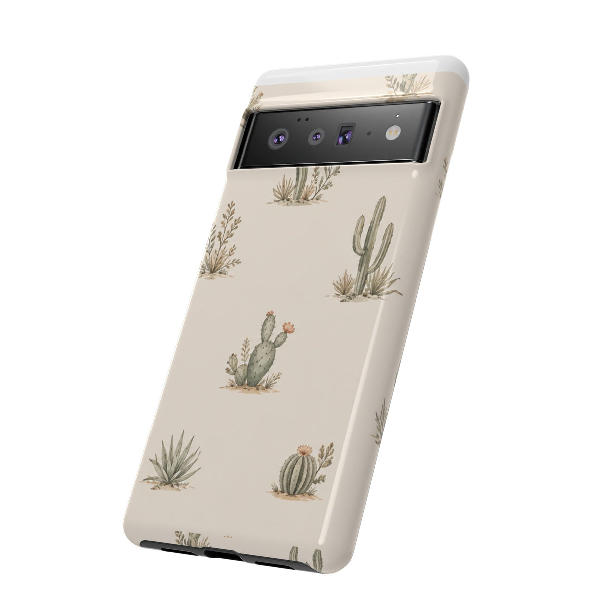 Cactus Pattern Tough Phone Case — Desert Floral Protective Cover