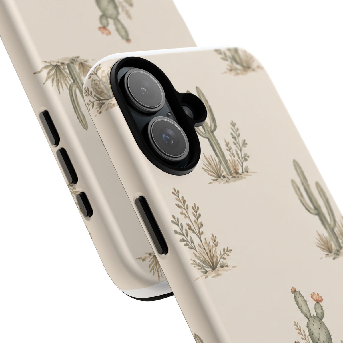 Cactus Pattern Tough Phone Case — Desert Floral Protective Cover