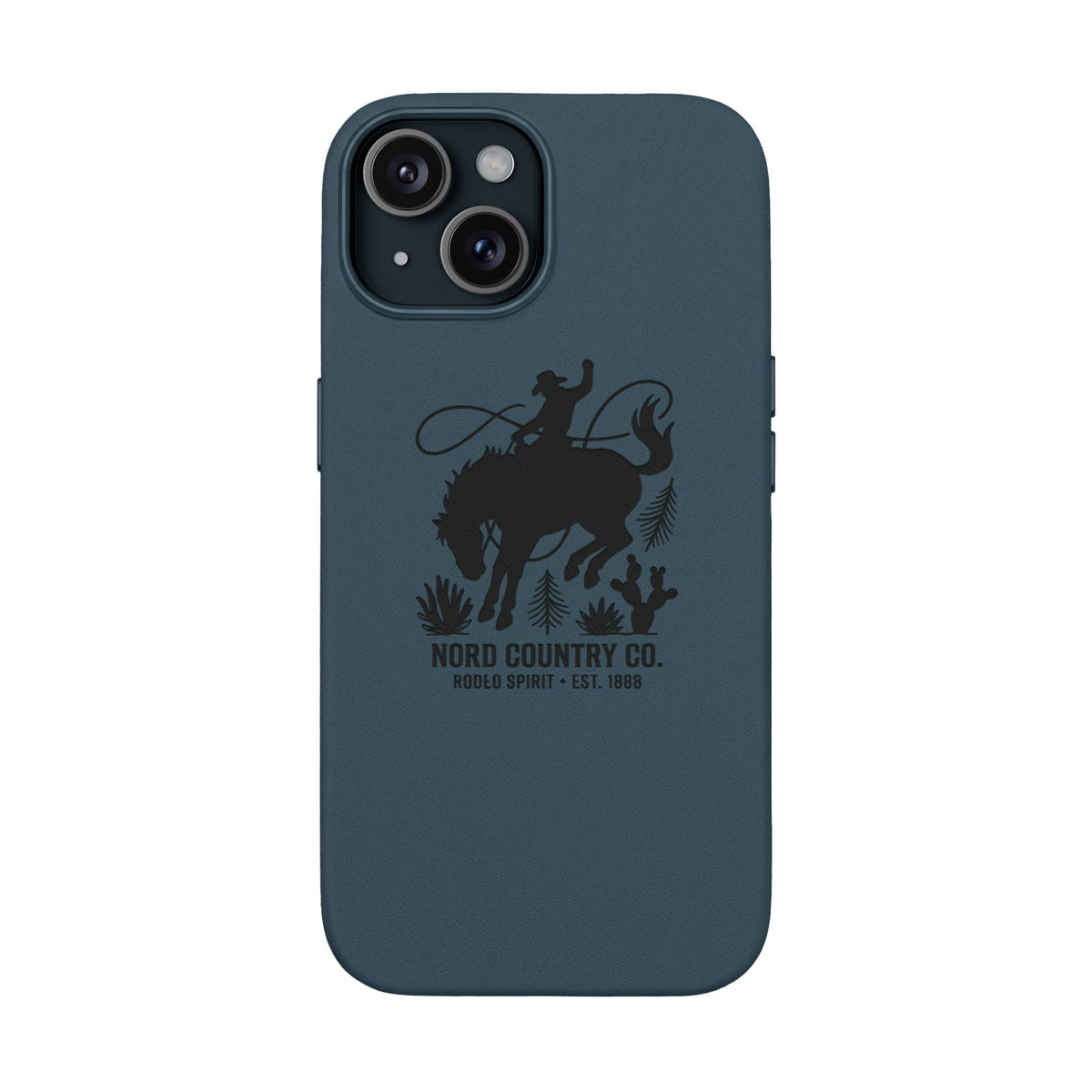 Étui Téléphone Cuir Gravé — Design Minimaliste Chameau
