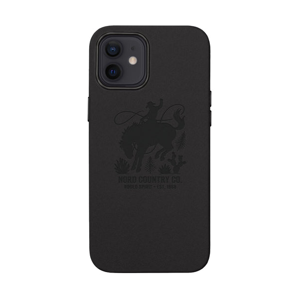 Étui Téléphone Cuir Gravé — Design Minimaliste Chameau