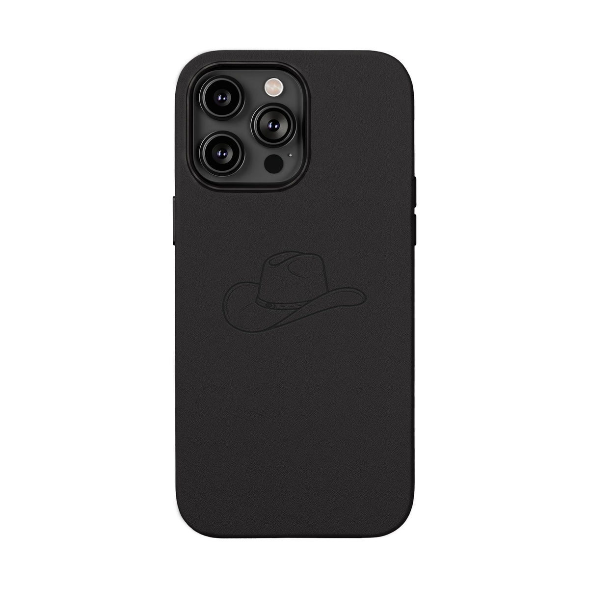 Étui Téléphone Cuir Gravé — Chapeau de Cowboy