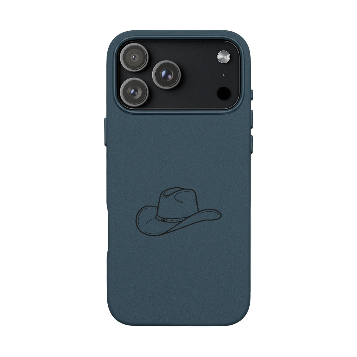 Étui Téléphone Cuir Gravé — Chapeau de Cowboy