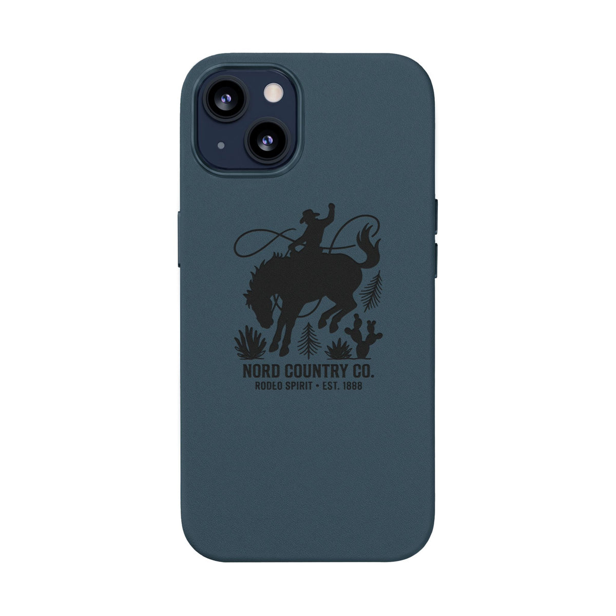 Étui Téléphone Cuir Gravé — Design Minimaliste Chameau