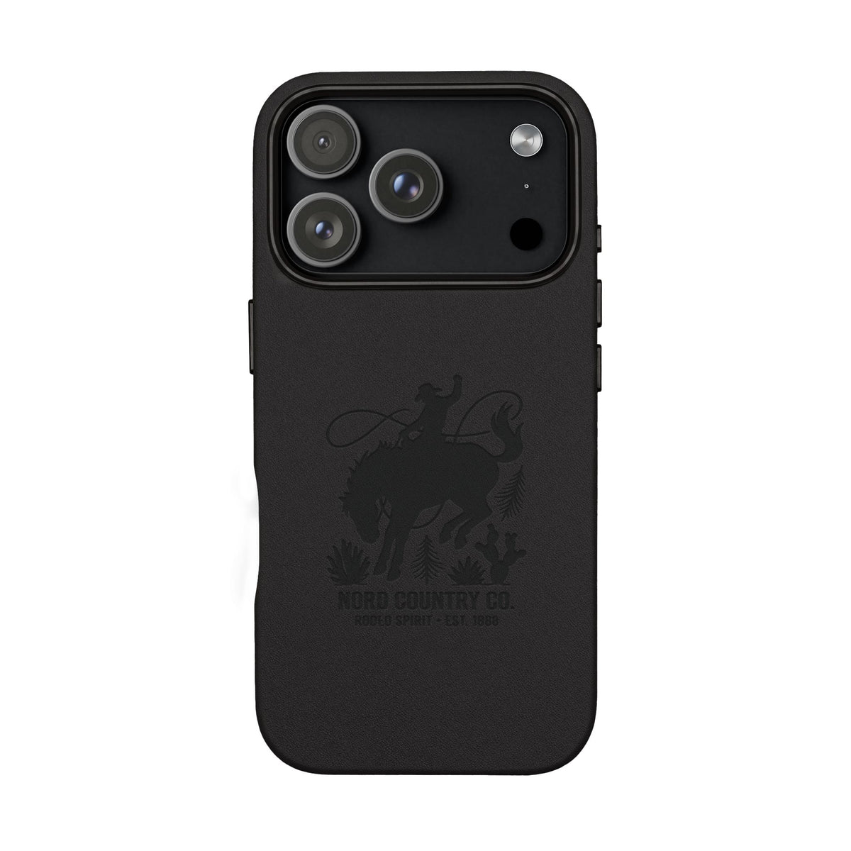Étui Téléphone Cuir Gravé — Design Minimaliste Chameau