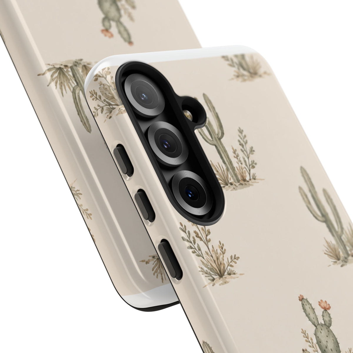 Cactus Pattern Tough Phone Case — Desert Floral Protective Cover