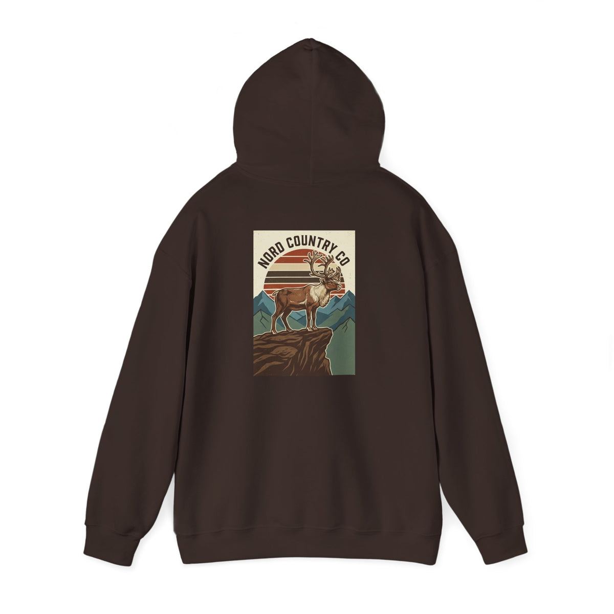 Reindeer Mountain Hoodie — Retro Sunset