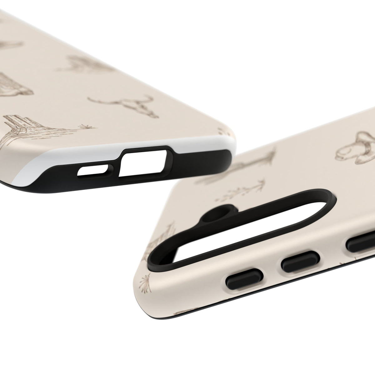 Western Desert Phone Case — Cowboy Boots, Cactus & Skull Pattern