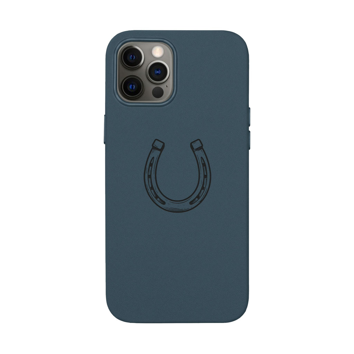 Étui Téléphone Cuir Gravé — Fer à Cheval Minimaliste