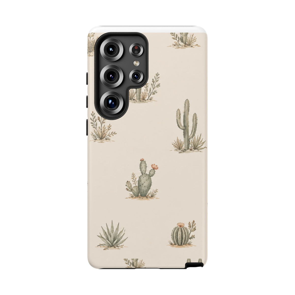 Cactus Pattern Tough Phone Case — Desert Floral Protective Cover