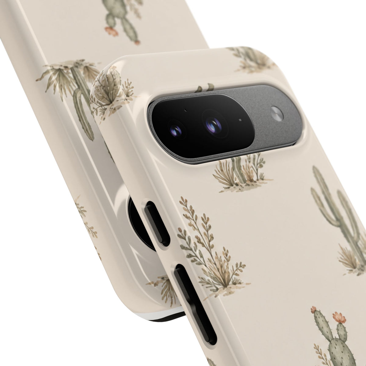 Cactus Pattern Tough Phone Case — Desert Floral Protective Cover