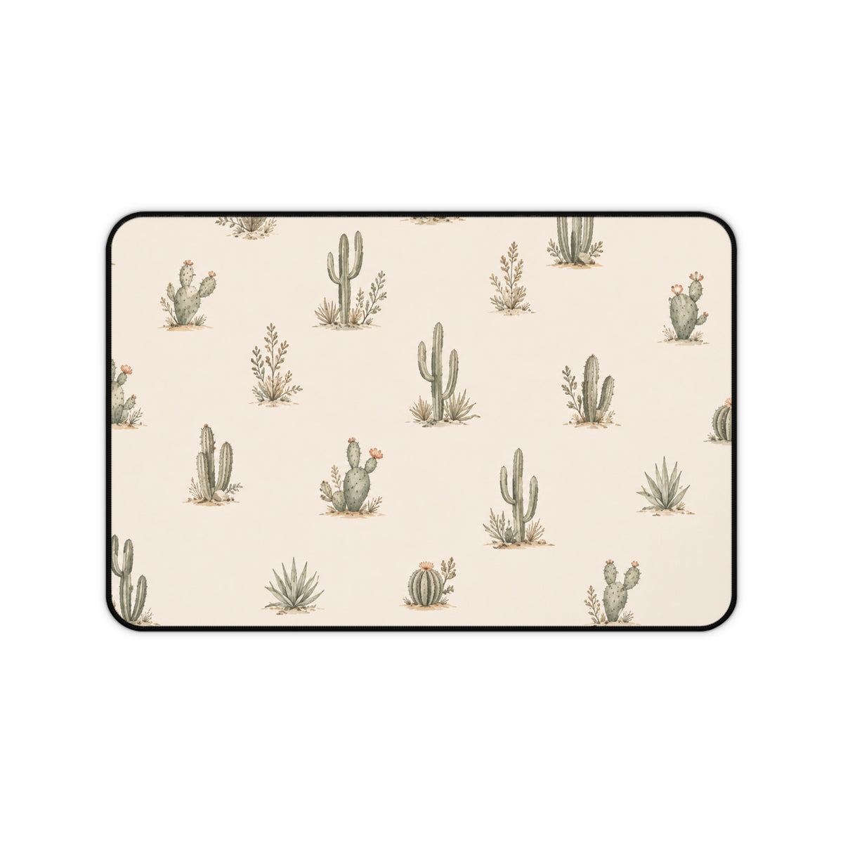 Tapis de Bureau Cactus Désert Fleuri — Tapis de Souris Neutre — Nord Country Co.