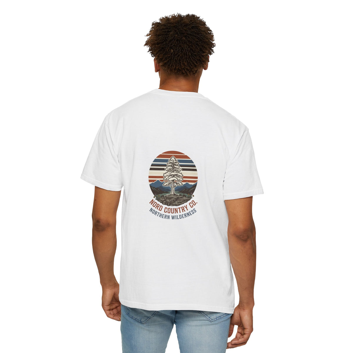 Northern Wilderness Graphic T-Shirt — Nord Country Co. Retro Tree Chest & Back Print