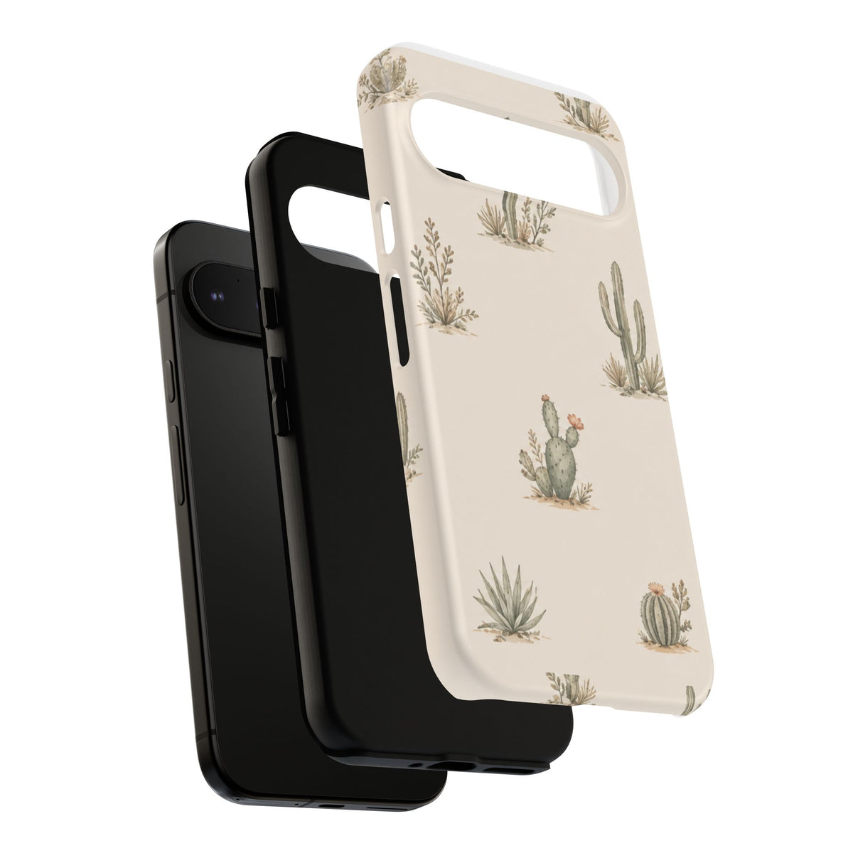 Cactus Pattern Tough Phone Case — Desert Floral Protective Cover