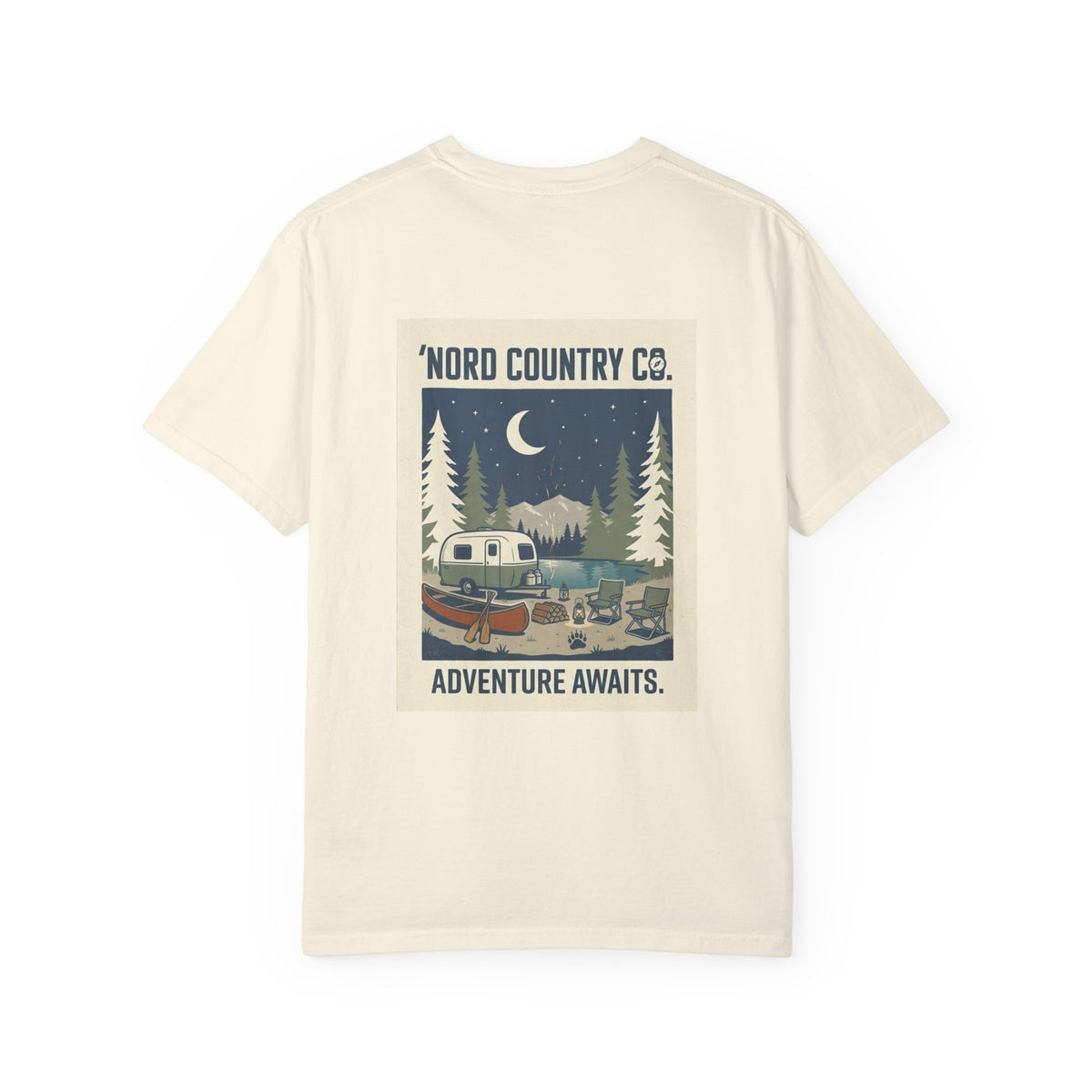 Adventure Camp T-Shirt — "Adventure Awaits" Retro Camper Graphic