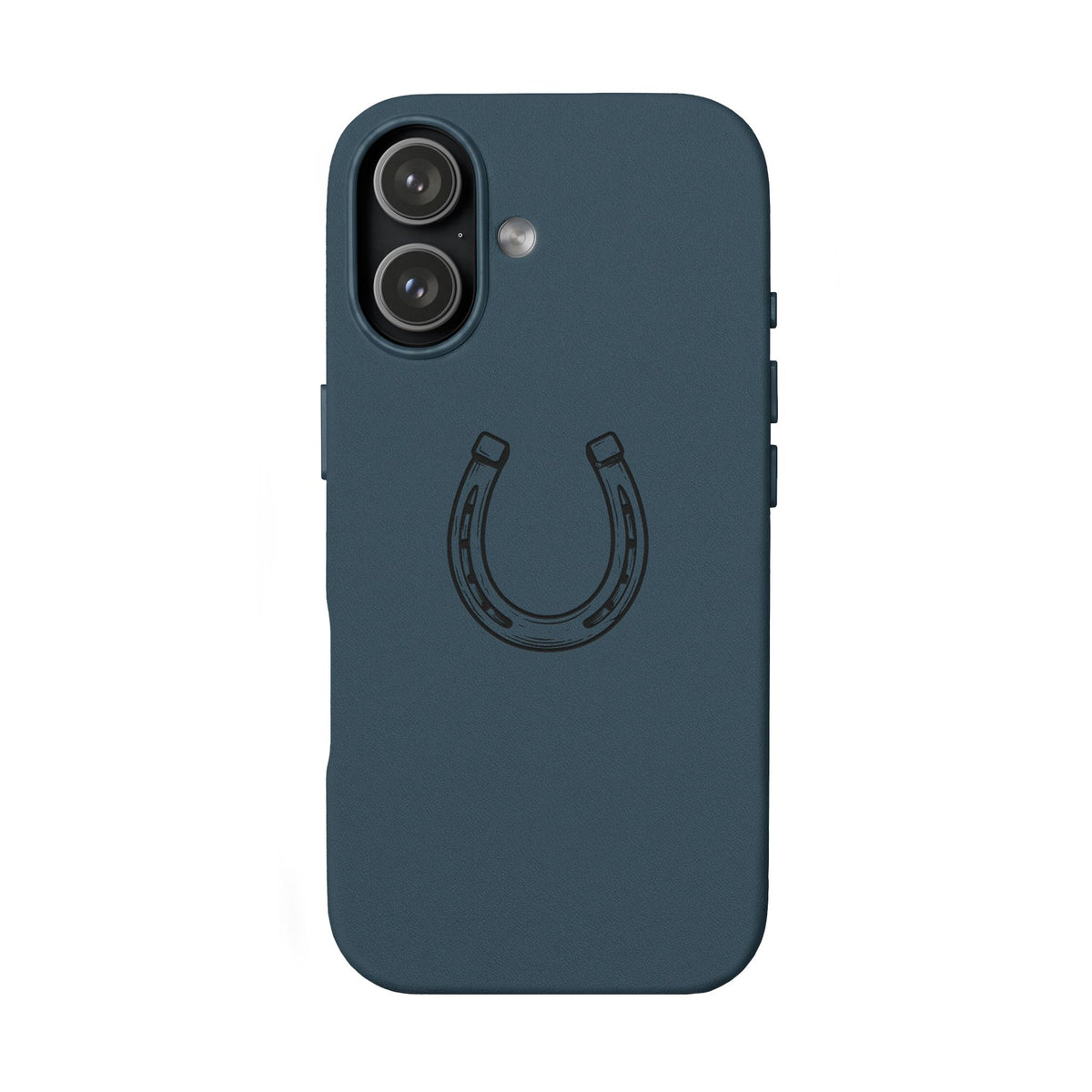 Étui Téléphone Cuir Gravé — Fer à Cheval Minimaliste