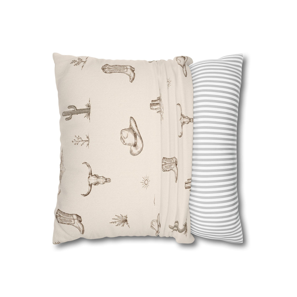 Coussin Décoratif — Désert Western Bottes et Cactus