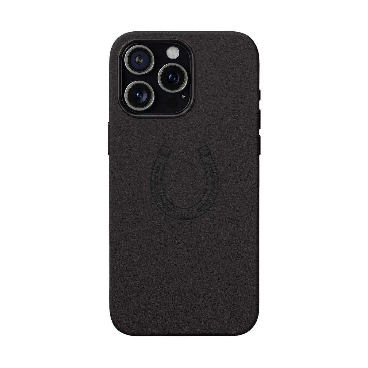 Étui Téléphone Cuir Gravé — Fer à Cheval Minimaliste