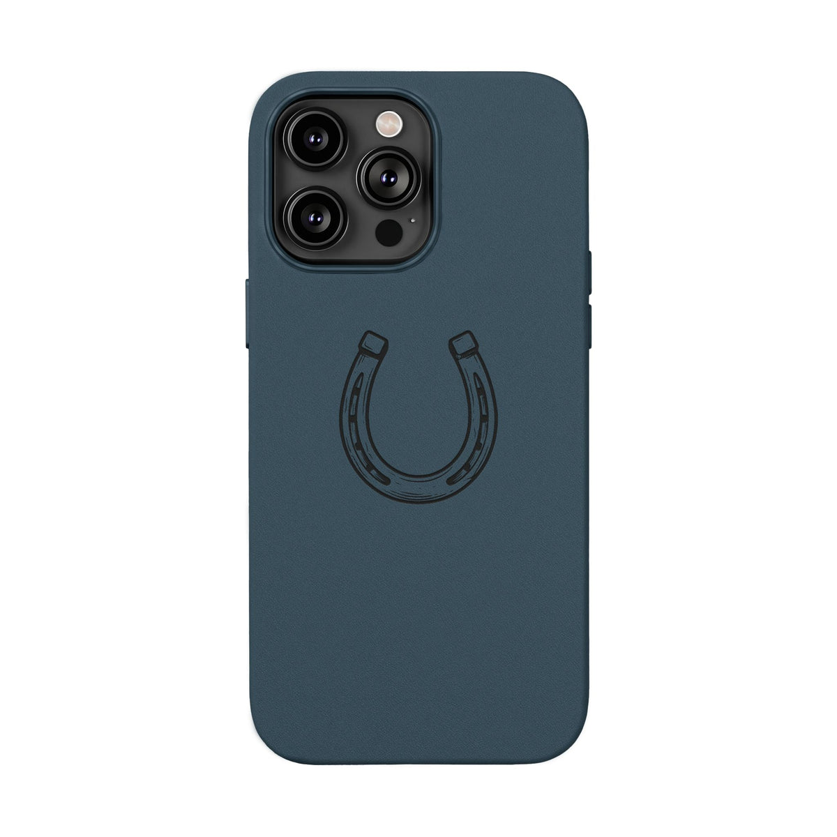 Étui Téléphone Cuir Gravé — Fer à Cheval Minimaliste