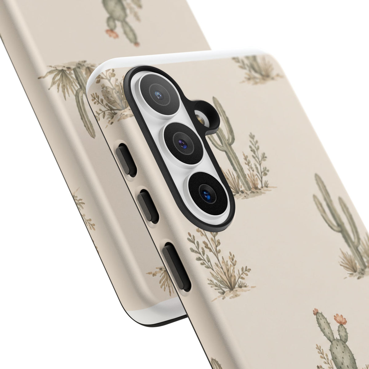 Cactus Pattern Tough Phone Case — Desert Floral Protective Cover