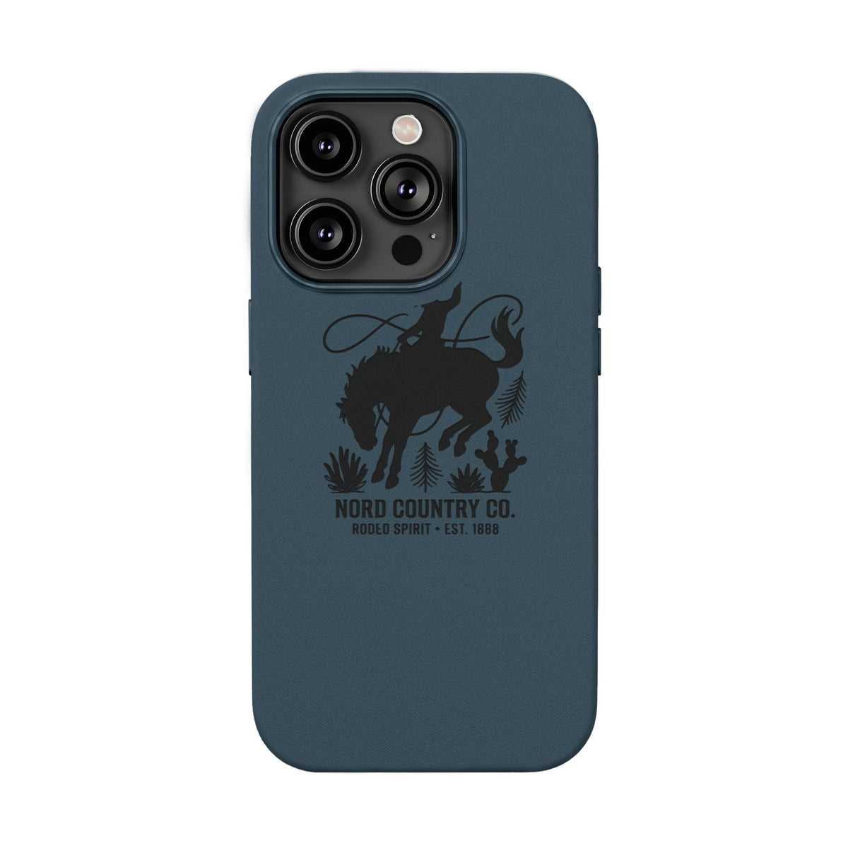 Étui Téléphone Cuir Gravé — Design Minimaliste Chameau