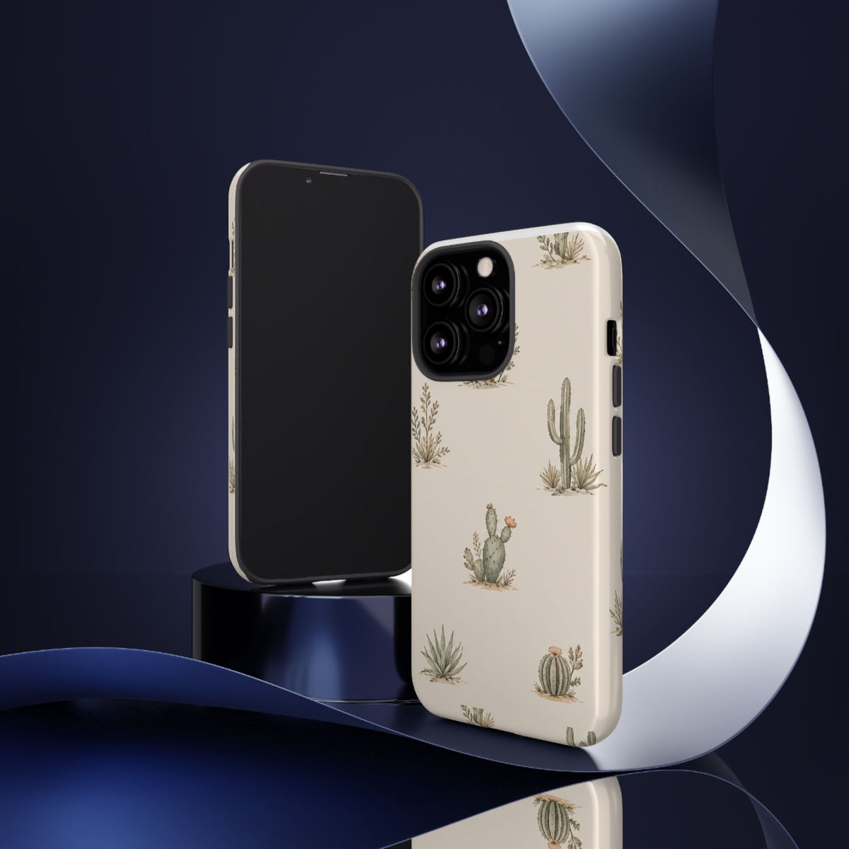 Cactus Pattern Tough Phone Case — Desert Floral Protective Cover