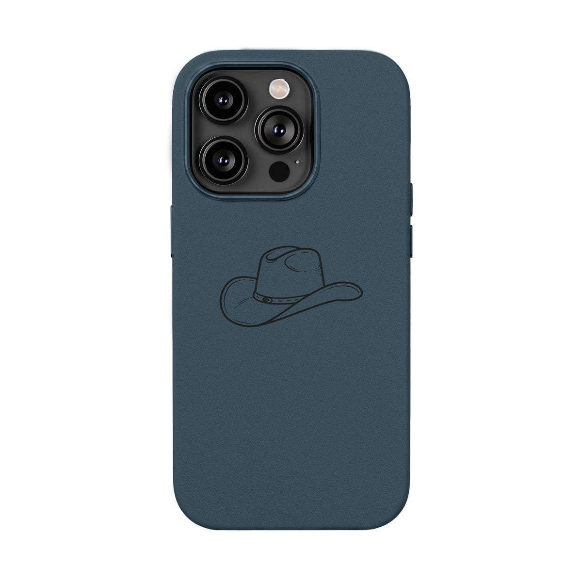 Étui Téléphone Cuir Gravé — Chapeau de Cowboy