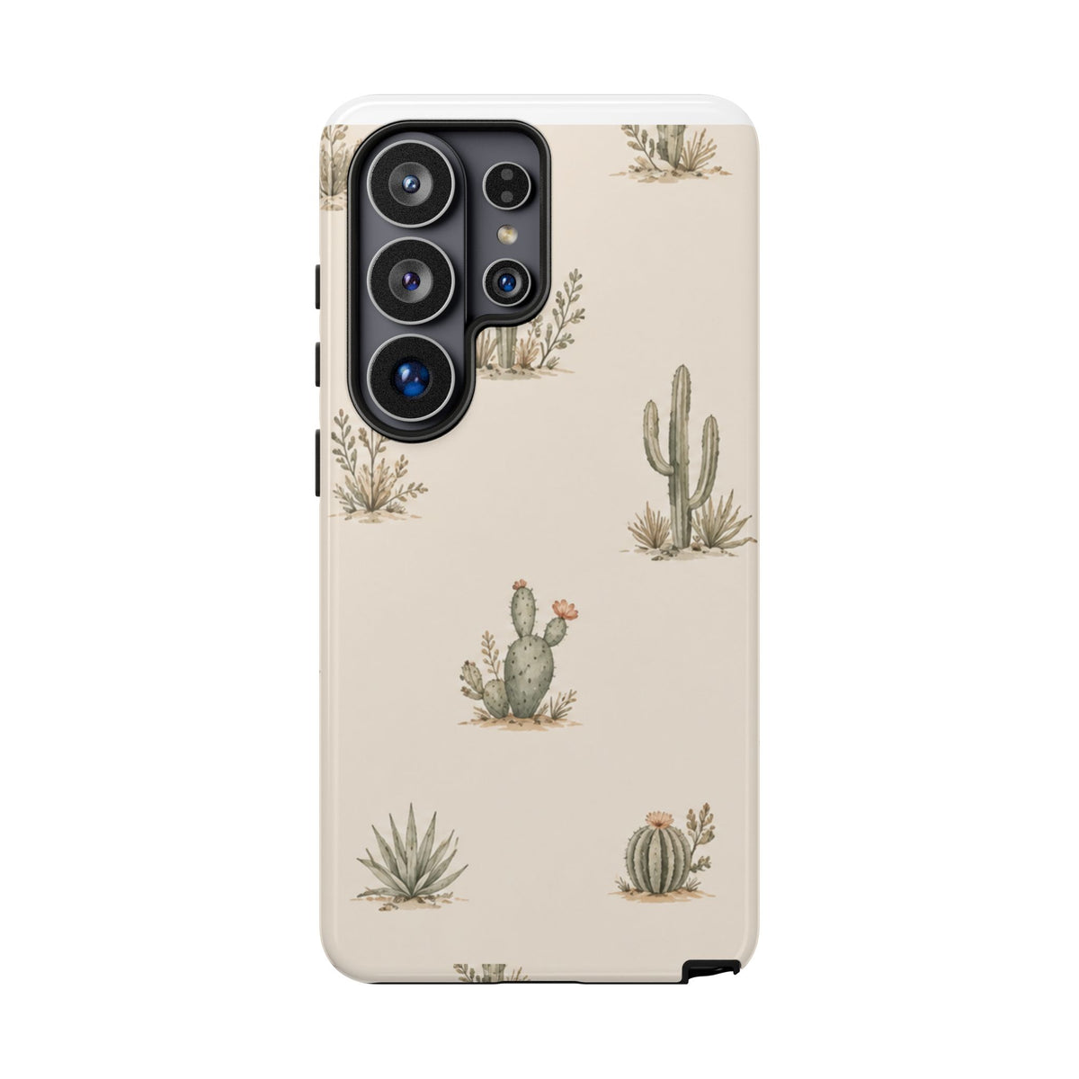Cactus Pattern Tough Phone Case — Desert Floral Protective Cover