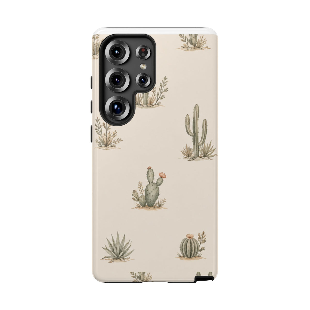 Cactus Pattern Tough Phone Case — Desert Floral Protective Cover