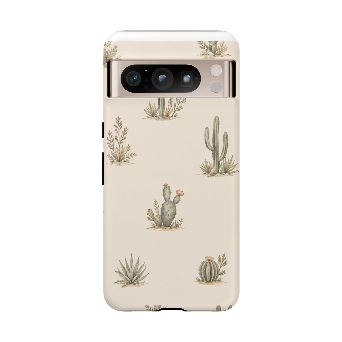 Cactus Pattern Tough Phone Case — Desert Floral Protective Cover