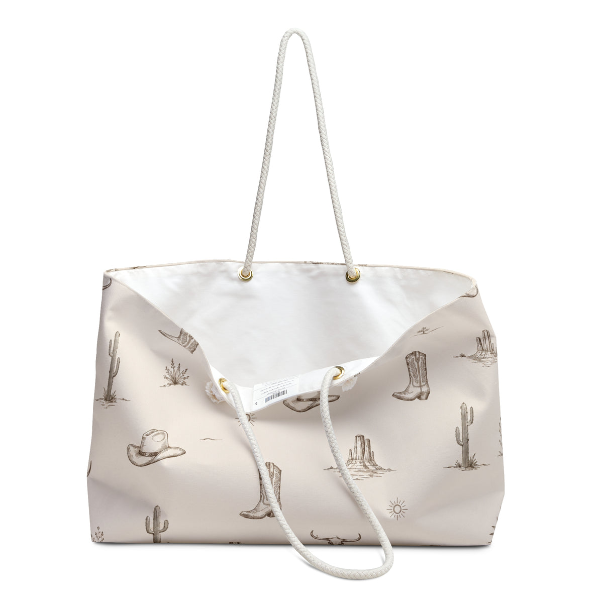 Sac Weekender Désert Western — Bottes de Cowboy et Motif Cactus — Nord Country Co.