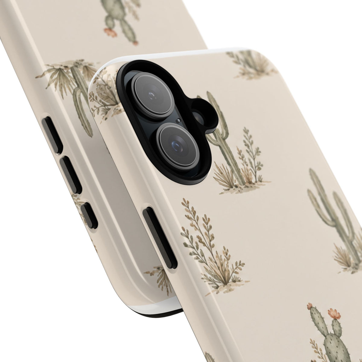 Cactus Pattern Tough Phone Case — Desert Floral Protective Cover