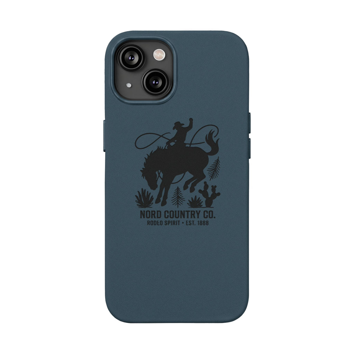 Étui Téléphone Cuir Gravé — Design Minimaliste Chameau