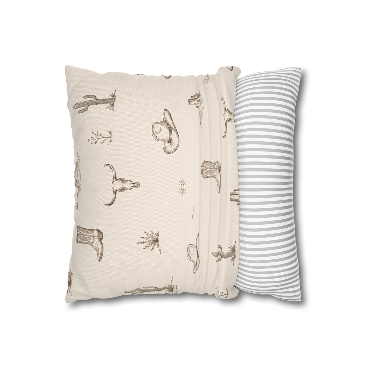 Coussin Décoratif — Désert Western Bottes et Cactus