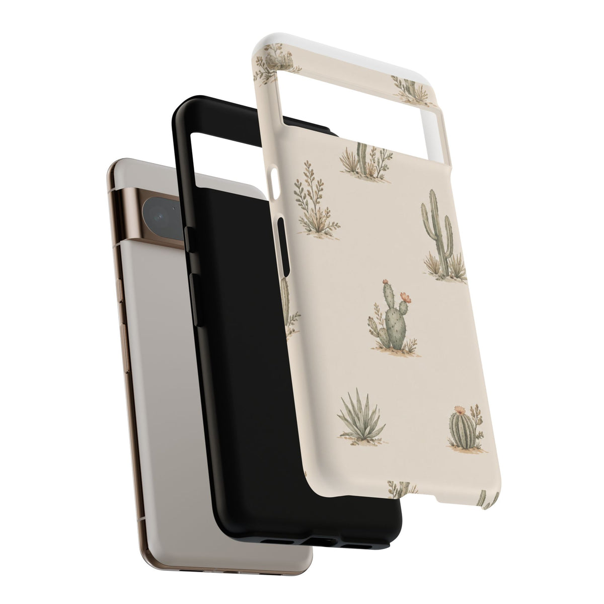 Cactus Pattern Tough Phone Case — Desert Floral Protective Cover