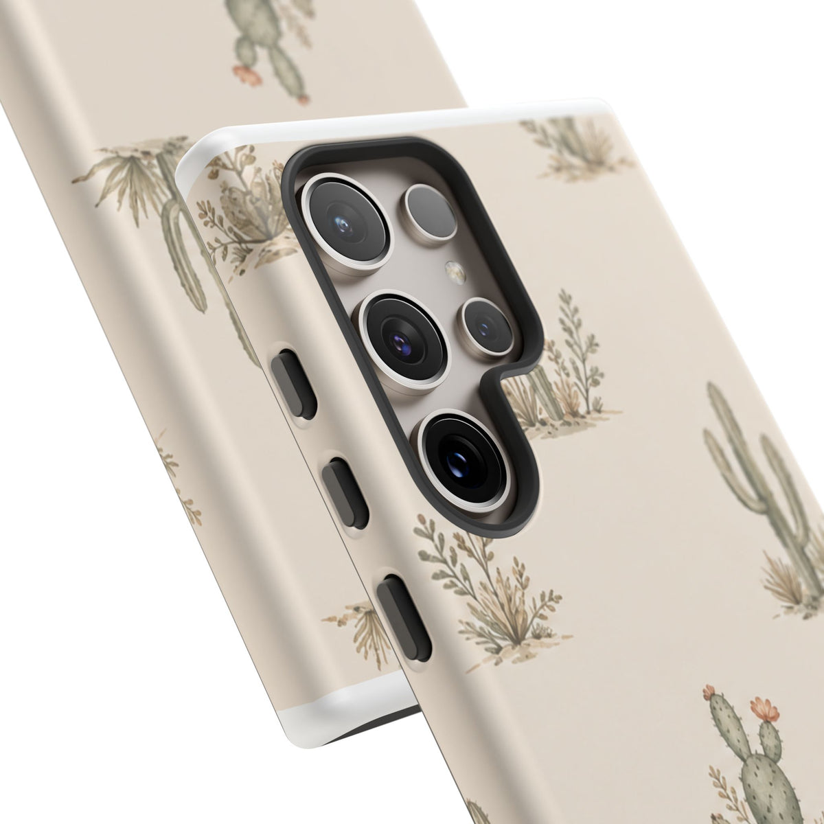 Cactus Pattern Tough Phone Case — Desert Floral Protective Cover