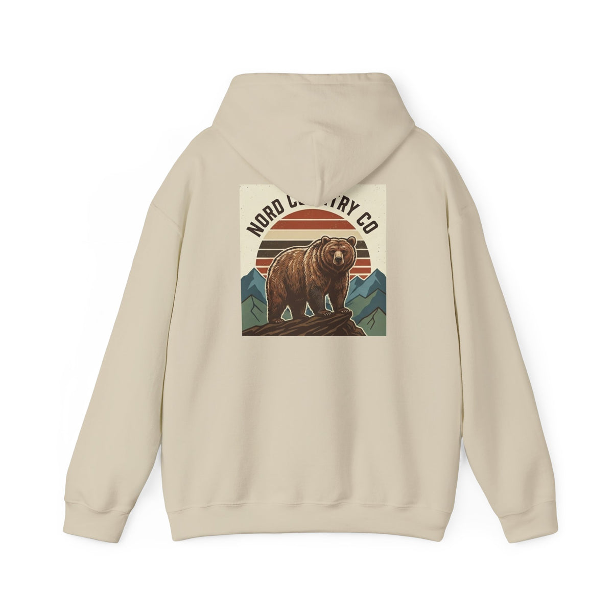 Vintage Bear Hoodie — Mountain Graphic