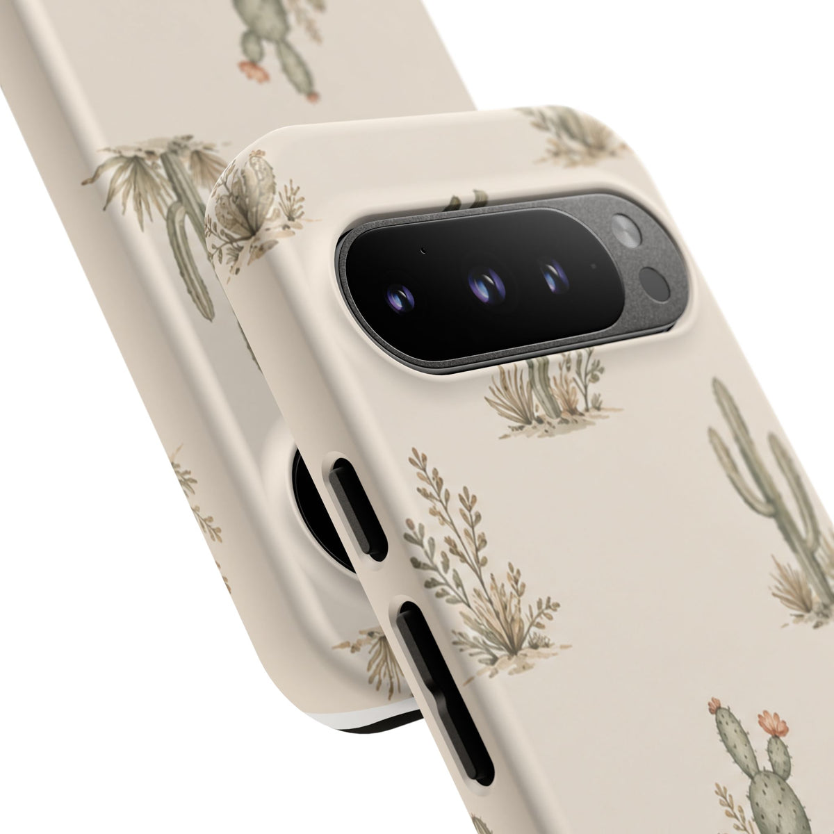 Cactus Pattern Tough Phone Case — Desert Floral Protective Cover
