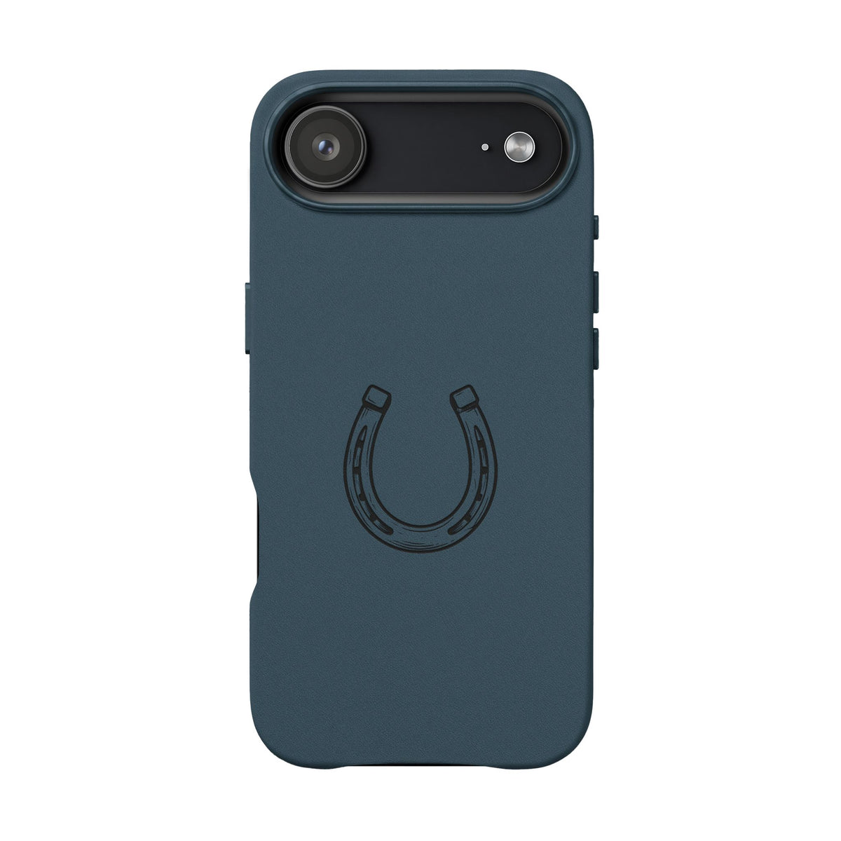 Étui Téléphone Cuir Gravé — Fer à Cheval Minimaliste