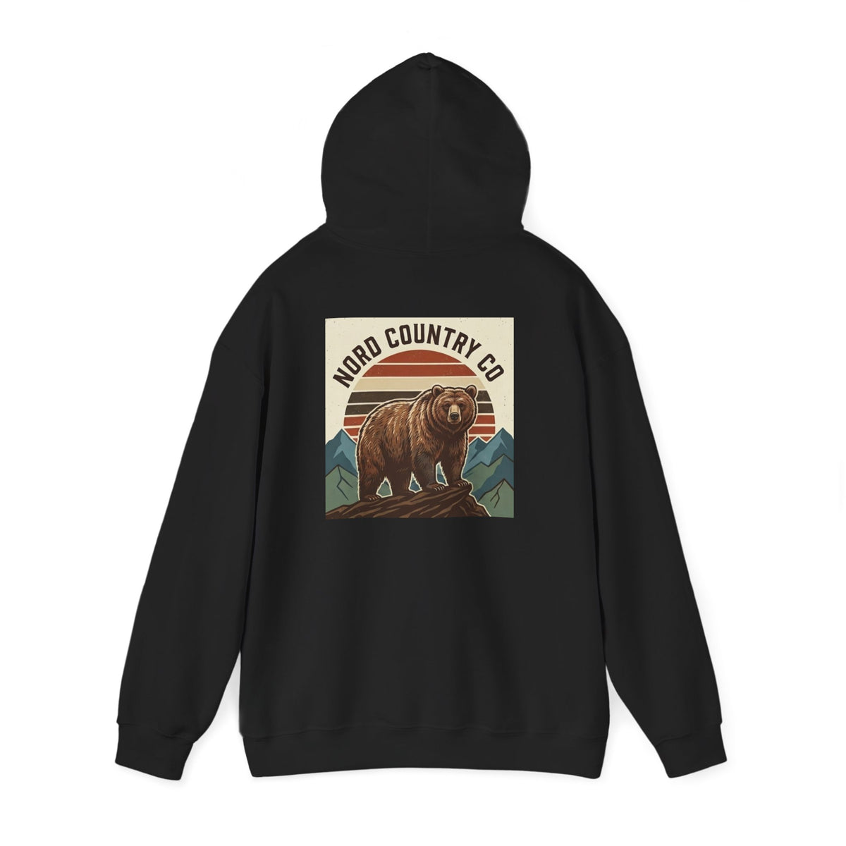 Vintage Bear Hoodie — Mountain Graphic