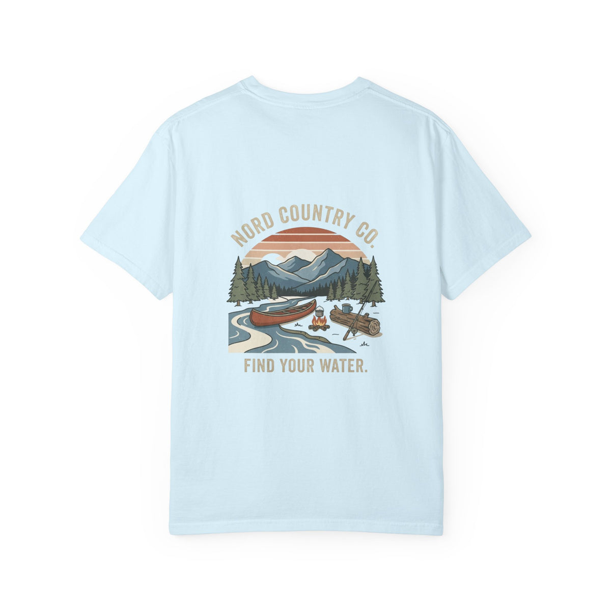 Find Your Water Outdoor T-shirt — Nord Country Co. Canoe & Mountain Graphic