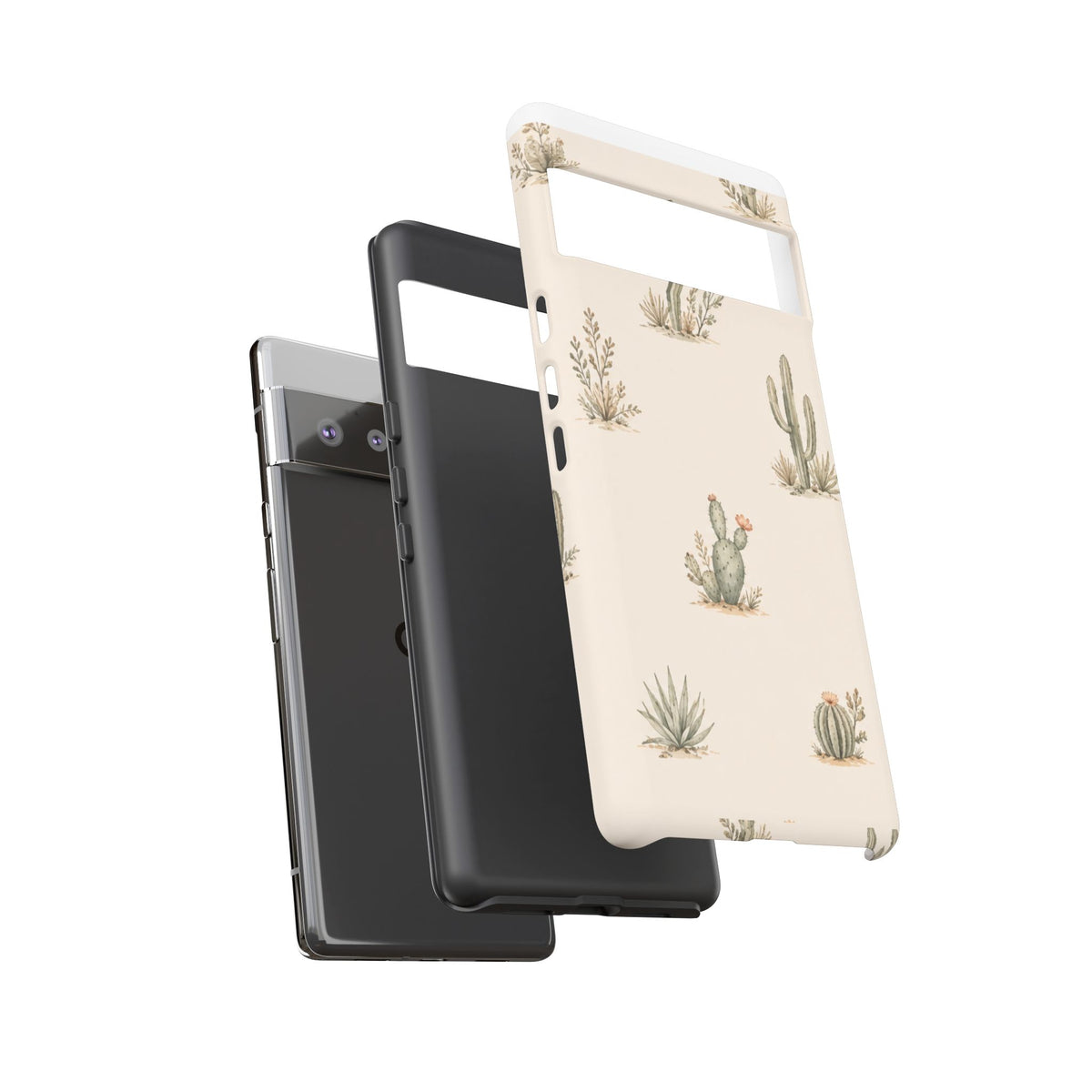 Cactus Pattern Tough Phone Case — Desert Floral Protective Cover